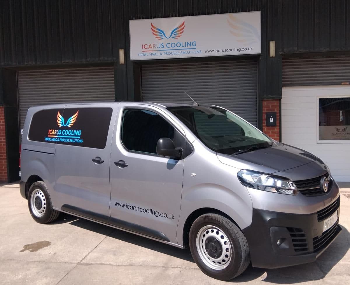 Van in front of office